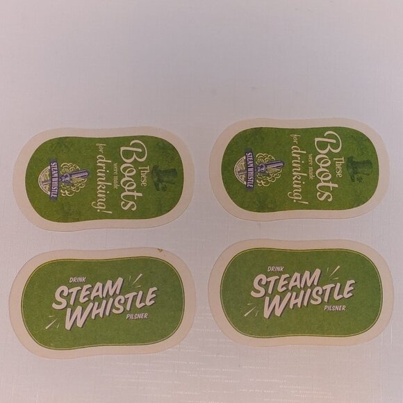 HTF Steam Whistle Boot Stein Coasters Old Logo Vintage STEAMWHISTLE - Picture 2 of 3